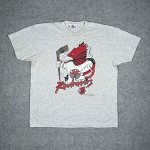 Omadi Montreal Roadrunners T Shirt Mens XL Grey Vintage 90s RHI Roller Hockey